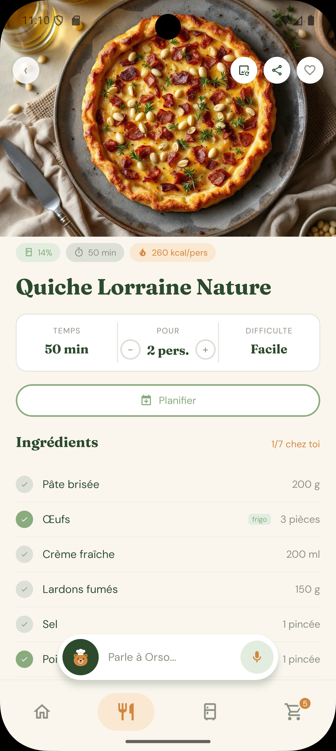 Fiche recette Orso